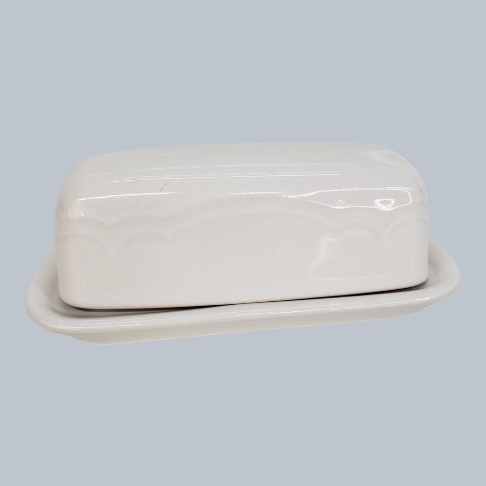 Pfaltzgraff White Covered Butter Dish Ceramic Lid Kitchen Tableware 7x3